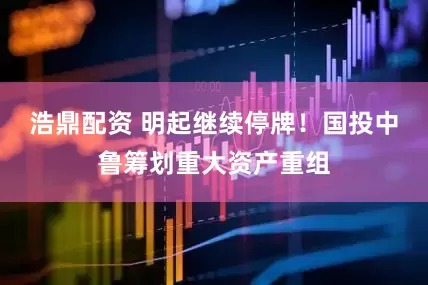 浩鼎配资 明起继续停牌！国投中鲁筹划重大资产重组