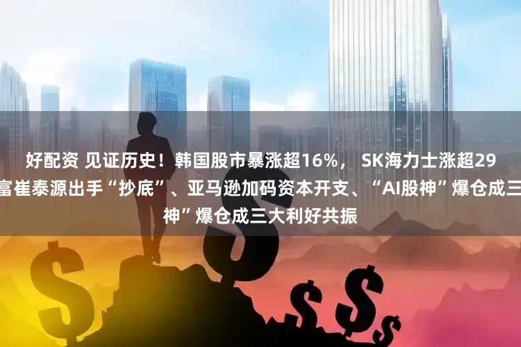好配资 见证历史！韩国股市暴涨超16%， SK海力士涨超29%，韩国首富崔泰源出手“抄底”、亚马逊加码资本开支、“AI股神”爆仓成三大利好共振